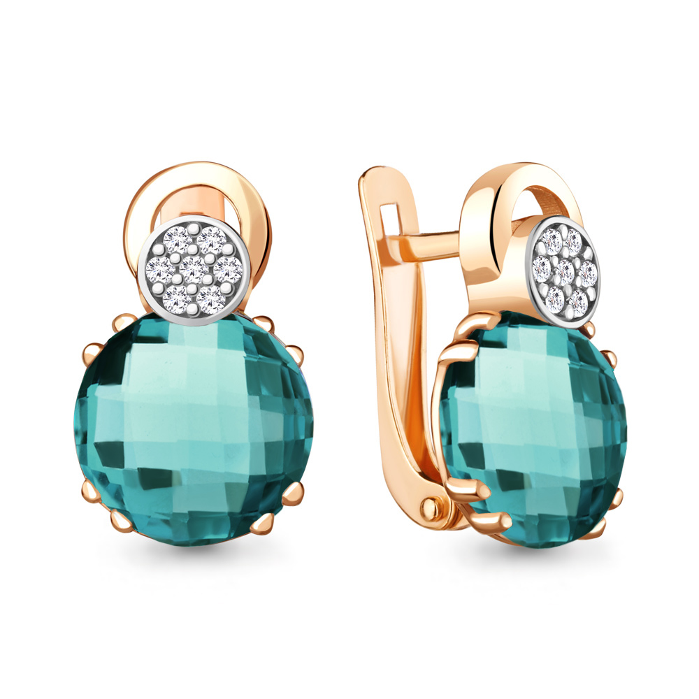 

Серьги из серебра с фианитом Aquamarine Aquamarine 4742888А_925_з, 4742888А_925_з