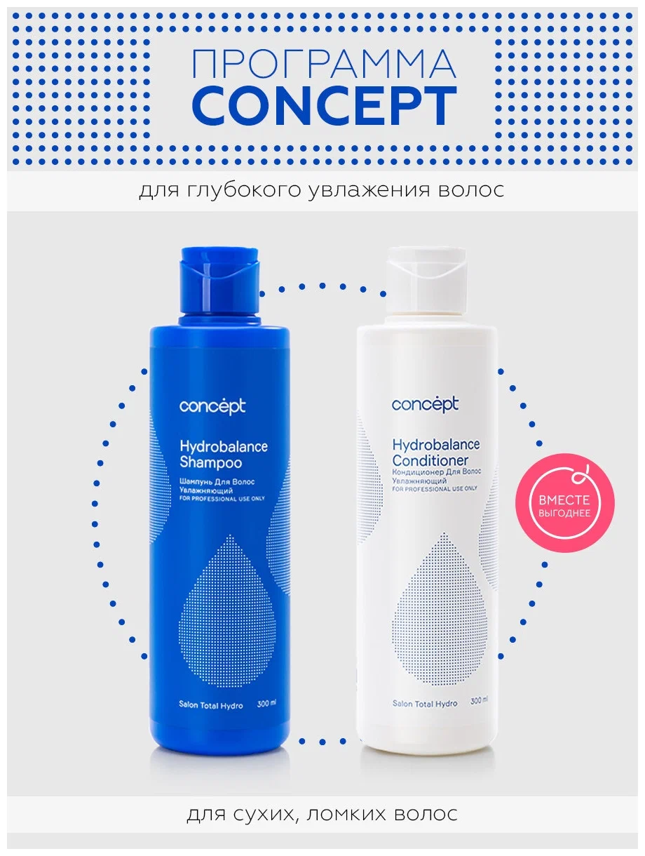 Набор средств для волос Concept шампунь hydrobalance 300 мл и кондиционер 300 мл