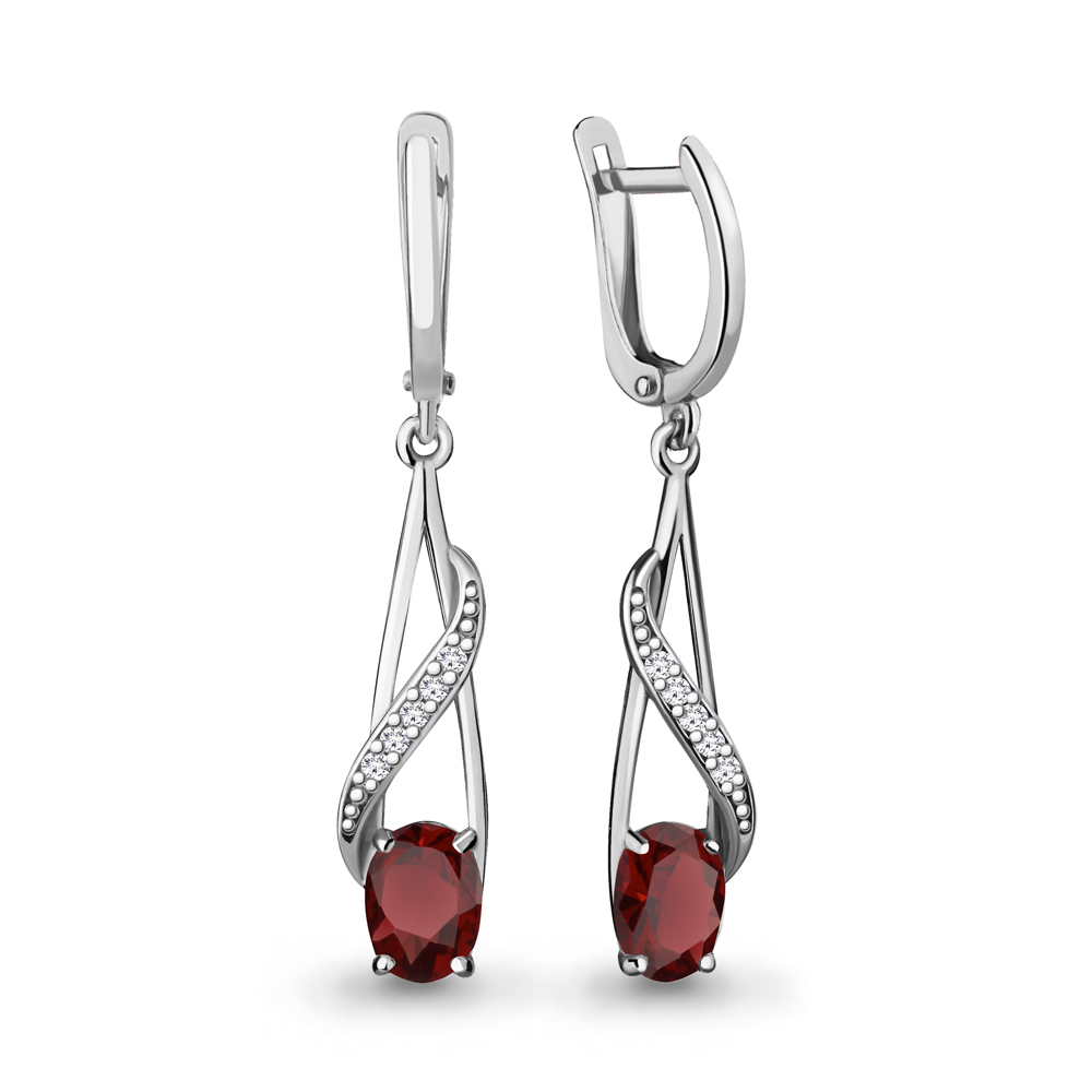 

Серьги из серебра с гранатом Aquamarine Aquamarine 4742503А_925_р, 4742503А_925_р