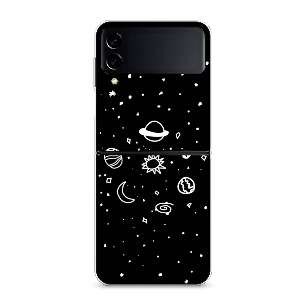 

Чехол на Samsung Galaxy Z Flip 3 "Дудл солнечной системы", Бежевый;серый, 2103750-2