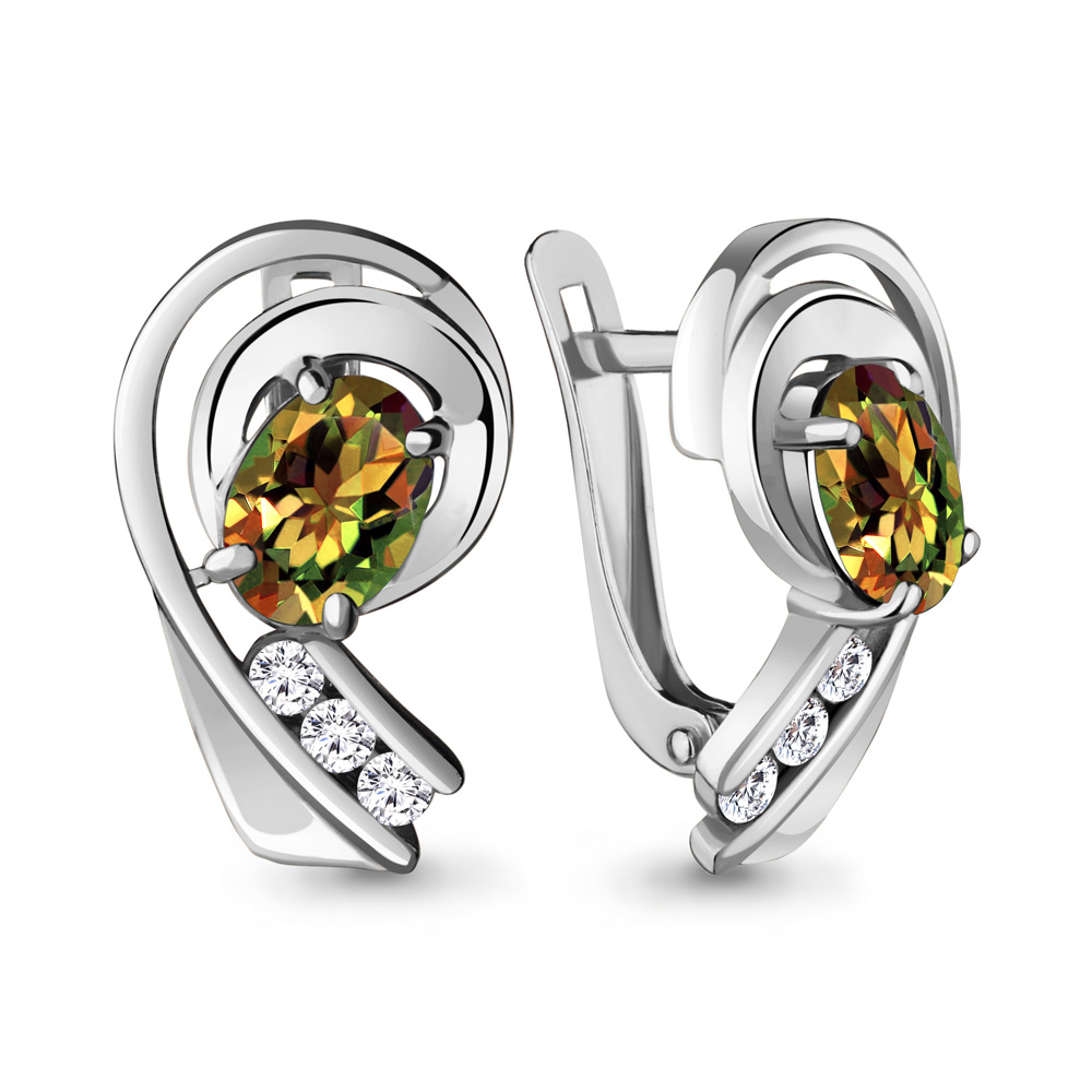 

Серьги из серебра с фианитом Aquamarine Aquamarine 4742319А_925_р, 4742319А_925_р