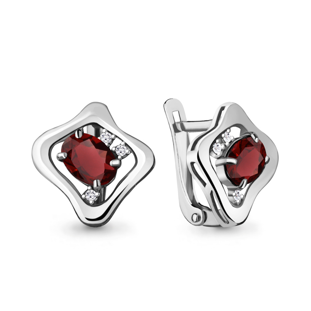 

Серьги из серебра с гранатом Aquamarine Aquamarine 4742103А_925_р, 4742103А_925_р