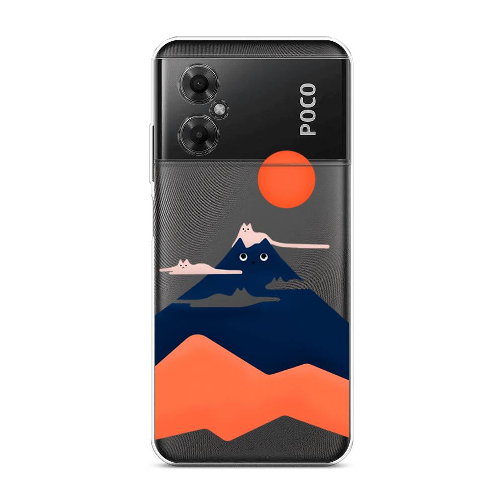 

Чехол на Xiaomi Poco M4 5G "Кот-гора", Черный;оранжевый, 316550-4