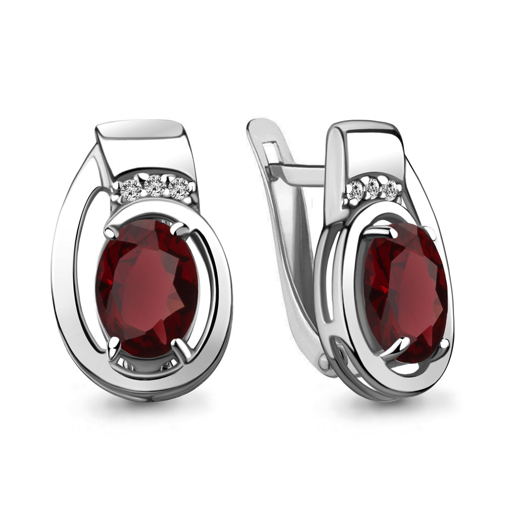 

Серьги из серебра с гранатом Aquamarine Aquamarine 4741903А_925_р, 4741903А_925_р