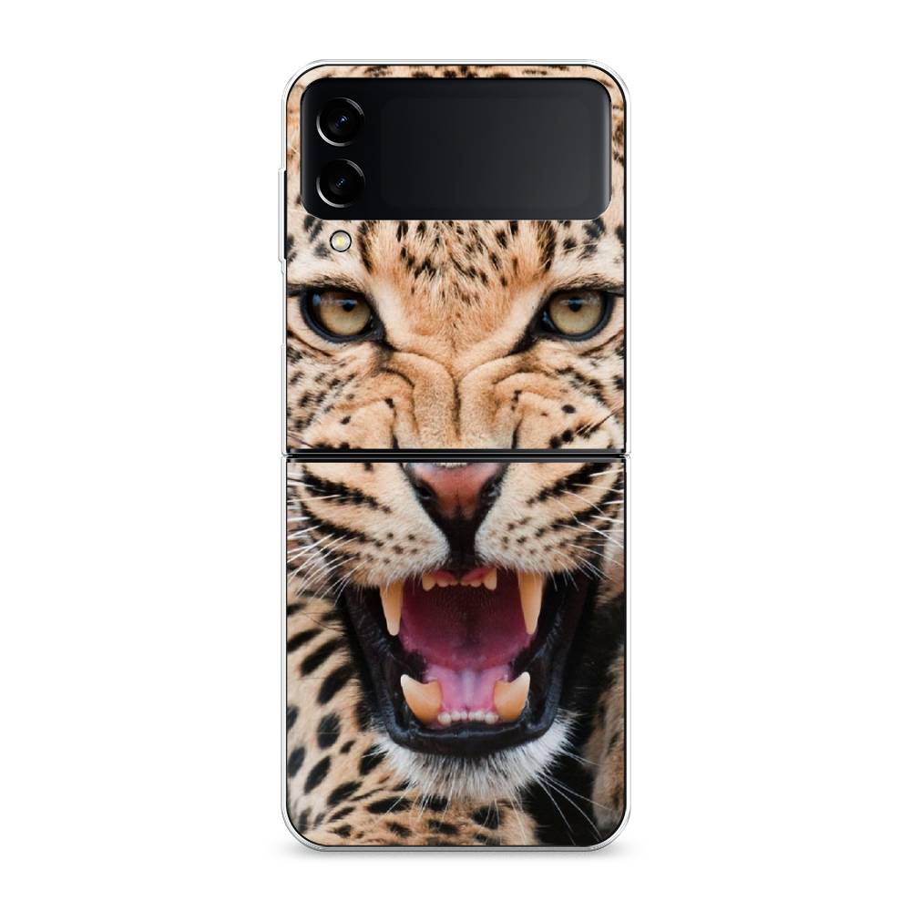 

Чехол на Samsung Galaxy Z Flip 3 "Леопард 3d", Бежевый;черный, 2103750-6
