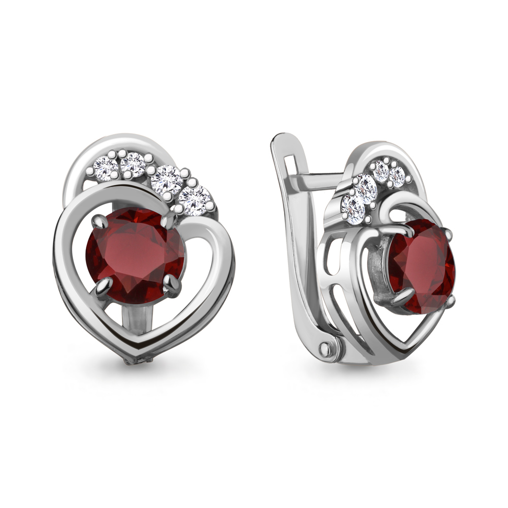 

Серьги из серебра с гранатом Aquamarine Aquamarine 4741803А_925_р, 4741803А_925_р