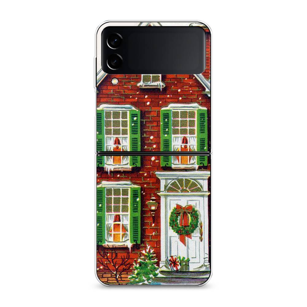 

Чехол на Samsung Galaxy Z Flip 3 "Рождественский дом", Зеленый;красный;белый, 2103750-5