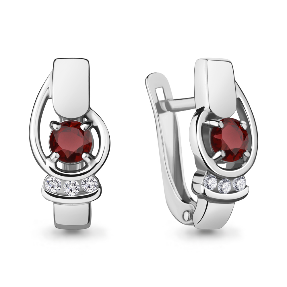 

Серьги из серебра с гранатом Aquamarine Aquamarine 4741503А_925_р, 4741503А_925_р