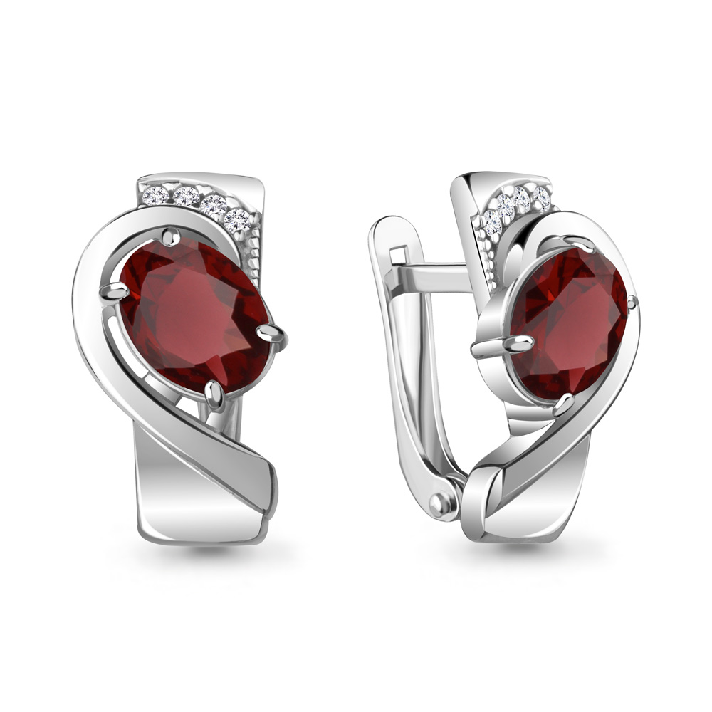 

Серьги из серебра с гранатом Aquamarine Aquamarine 4741403А_925_р, 4741403А_925_р