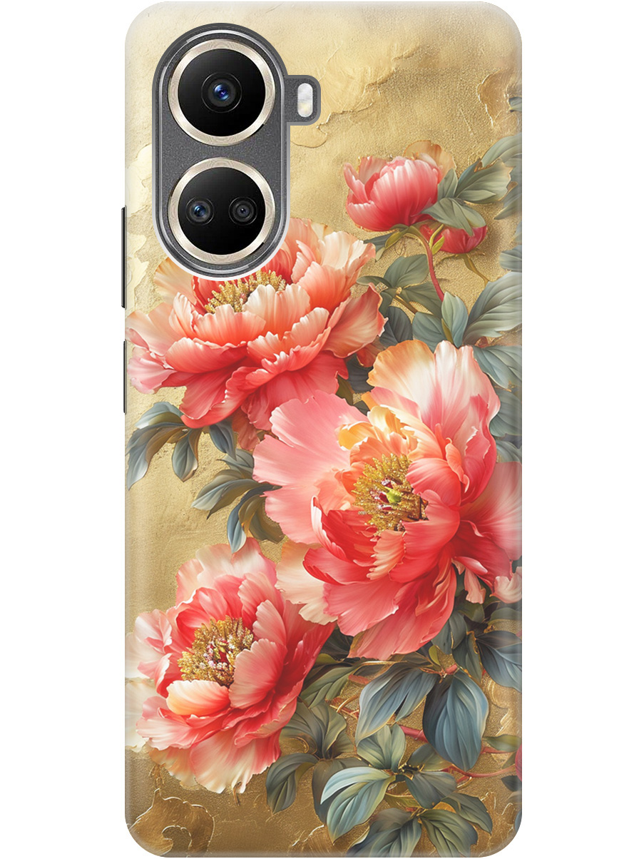 

Силиконовый чехол на Huawei nova 10 SE с принтом "Винтажные пионы", Прозрачный;зеленый;золотистый;красный, 762091823