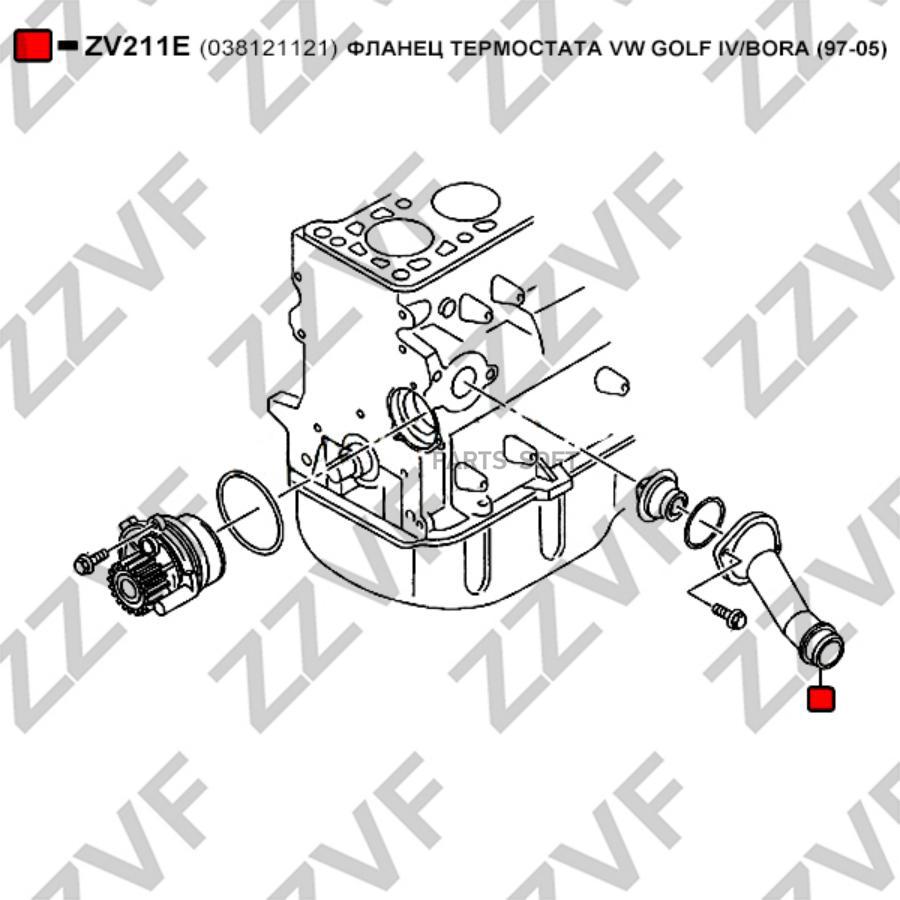 Фланец Термостата Vw Golf Ivbora 97-05 1Шт ZZVF ZV211E