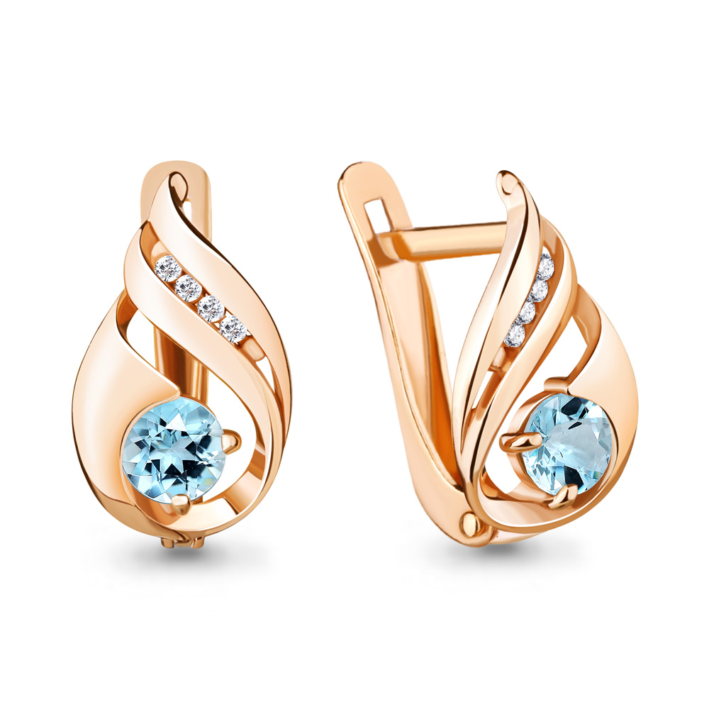 

Серьги из серебра с топазом Aquamarine Aquamarine 4740102А_925_з, 4740102А_925_з