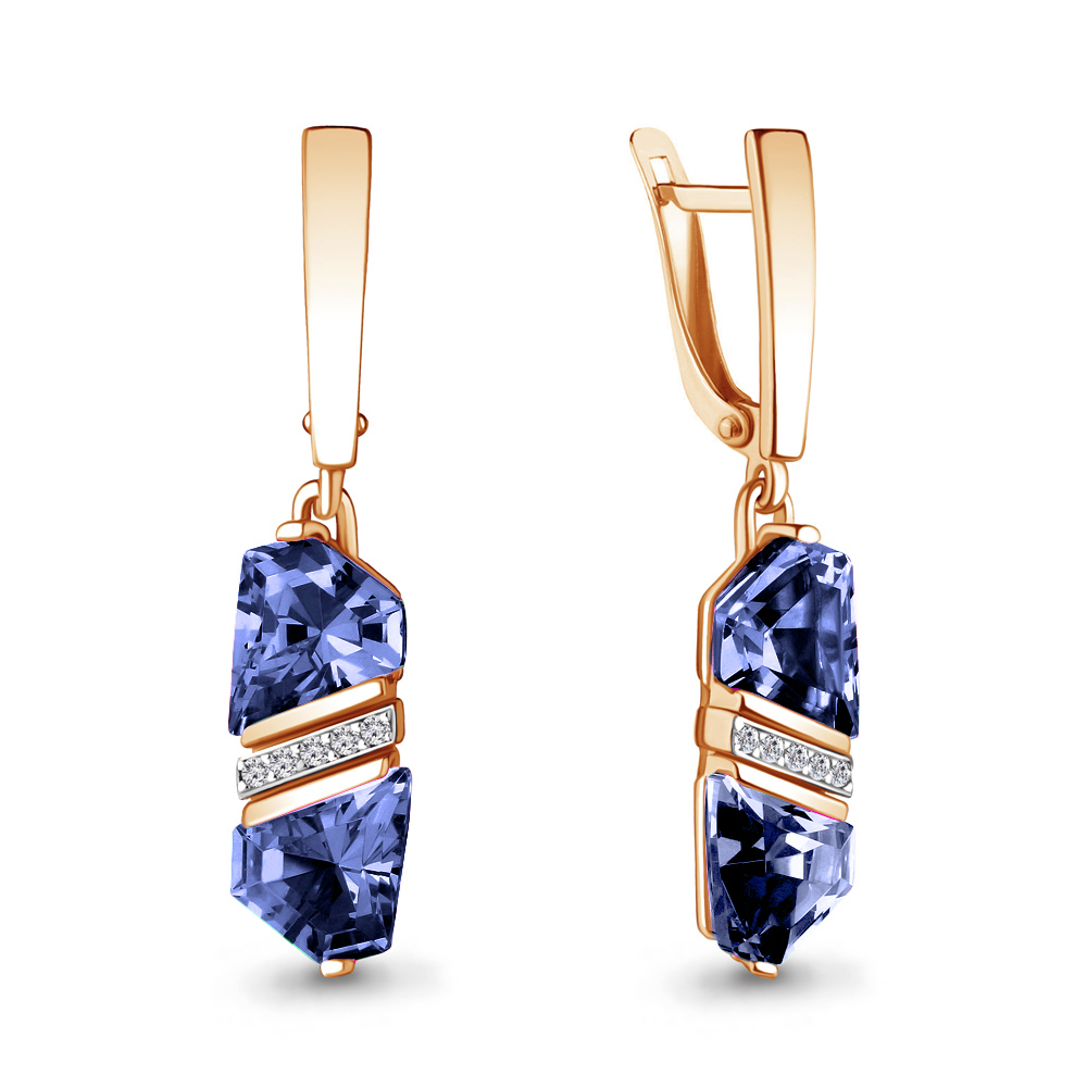 Серьги из серебра с фианитом Aquamarine Aquamarine 47399603А_925_з
