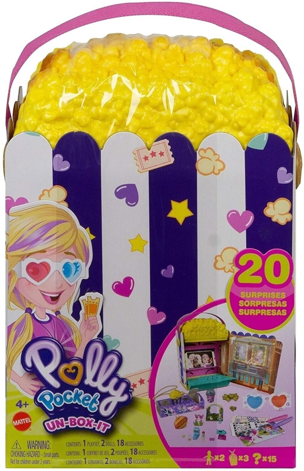 Игровой набор Polly Pocket Un-Box-It Карманный Мир Попкорн в кинотеатре GVC96 3500₽