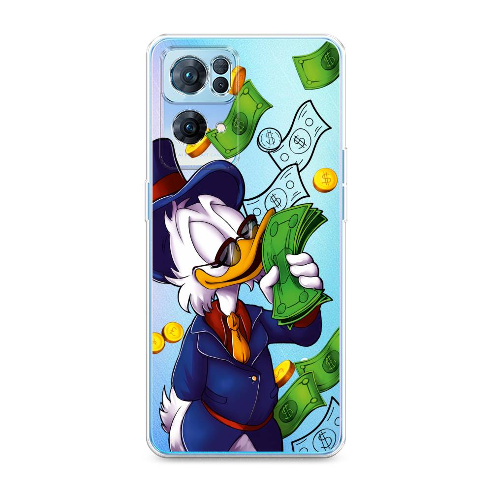 

Чехол на Oppo Reno 7 Pro "Scrooge McDuck with Money", Синий;зеленый;белый, 258250-6