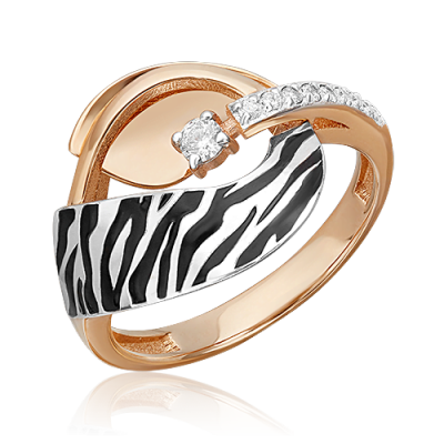 

Кольцо из золота р. 18 PLATINA jewelry 01-5715-00-401-1111, фианит\эмаль, 01-5715-00-401-1111