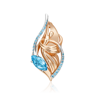 

Брошь из золота PLATINA jewelry 04-0287-00-201-1111, топаз, 04-0287-00-201-1111