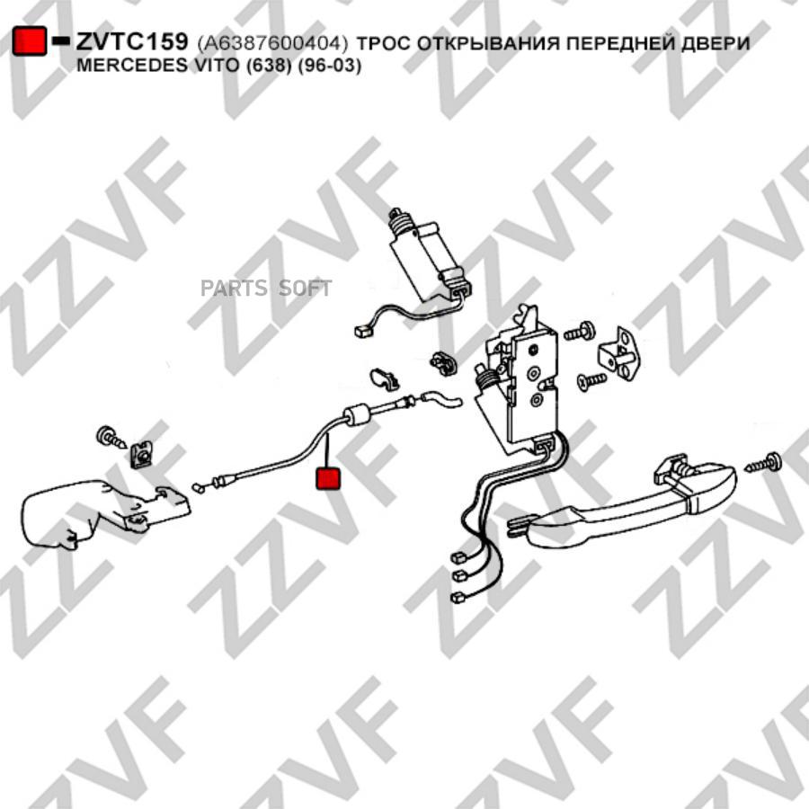 

Трос Открывания Передней Двери Mercedes Vito 638 96-03 1Шт ZZVF ZVTC159