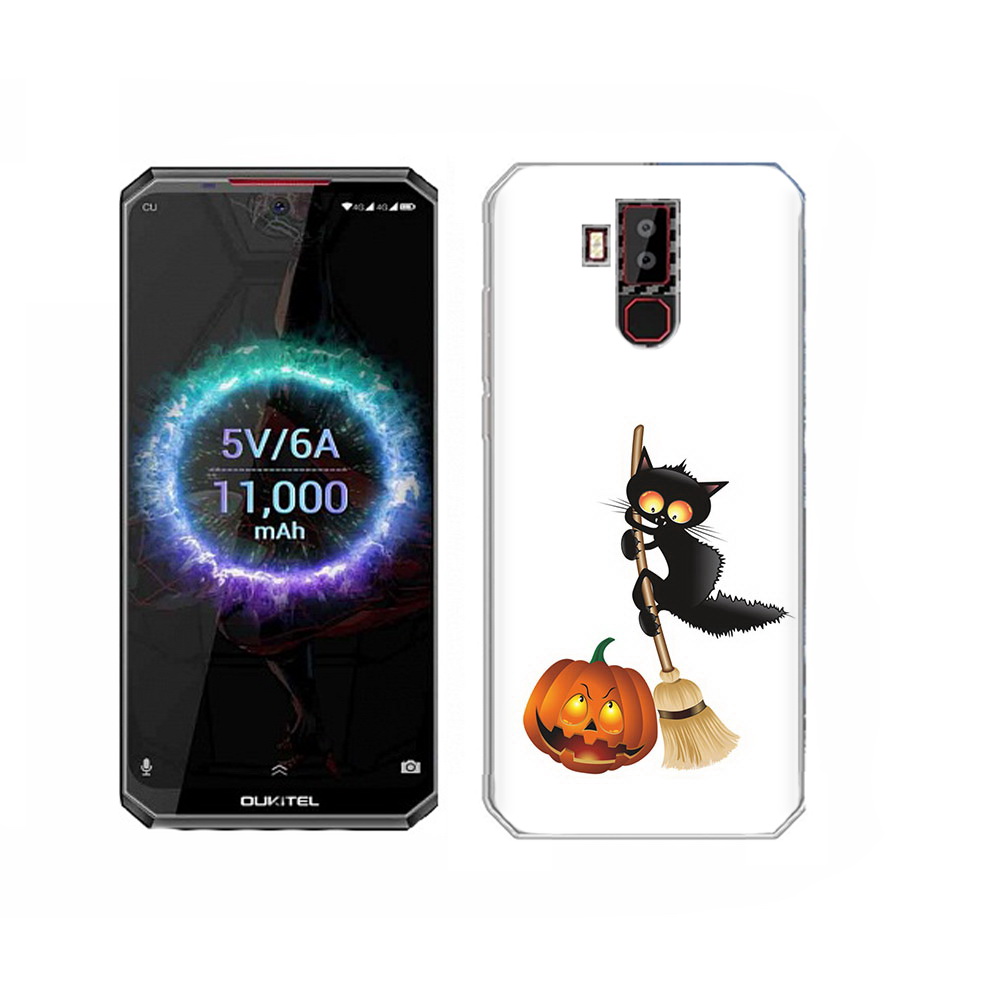 

Чехол MyPads Tocco для Oukitel K13 Pro хэлуинский котик, Прозрачный, Tocco