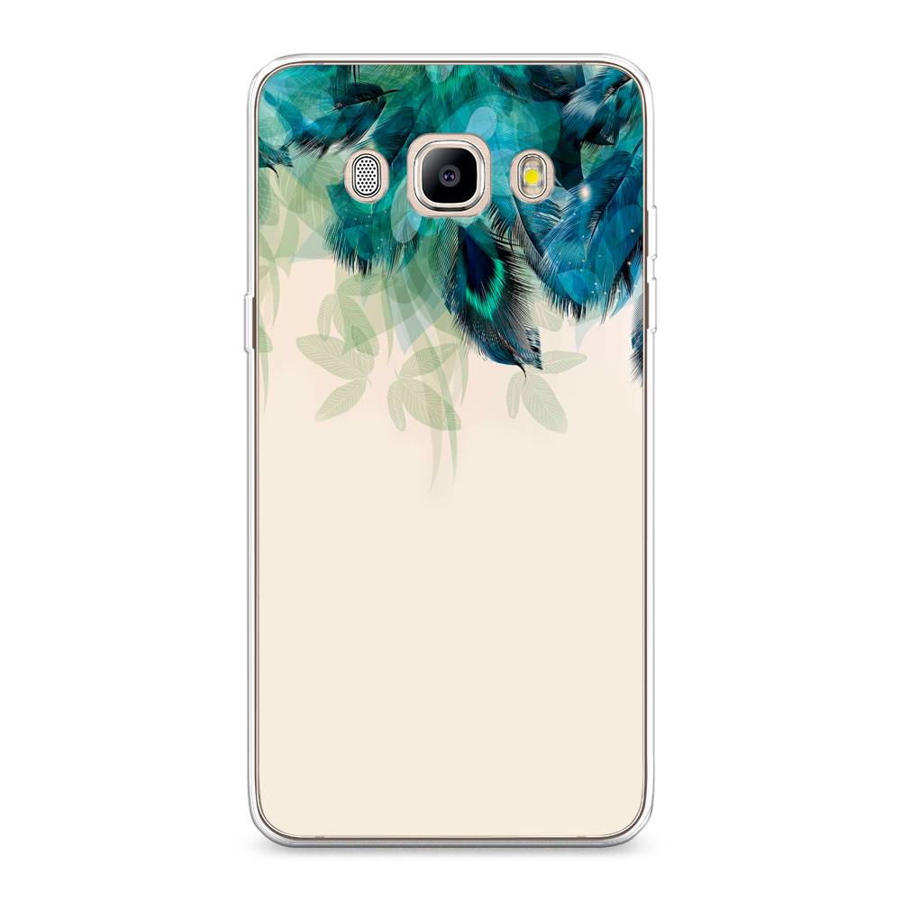 фото Чехол awog "перья голубого цвета" для samsung galaxy j5 2016