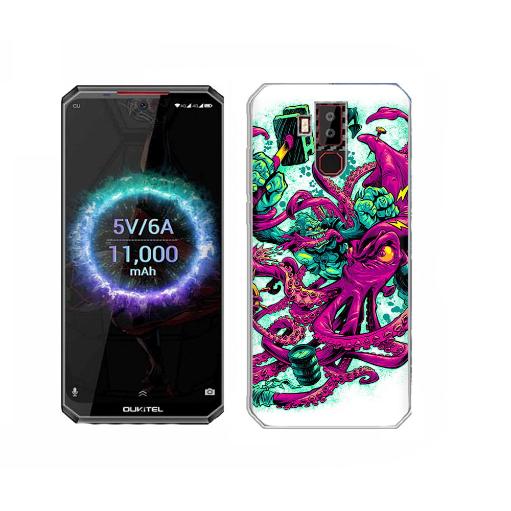 

Чехол MyPads Tocco для Oukitel K13 Pro фиолетовый кракен, Прозрачный, Tocco