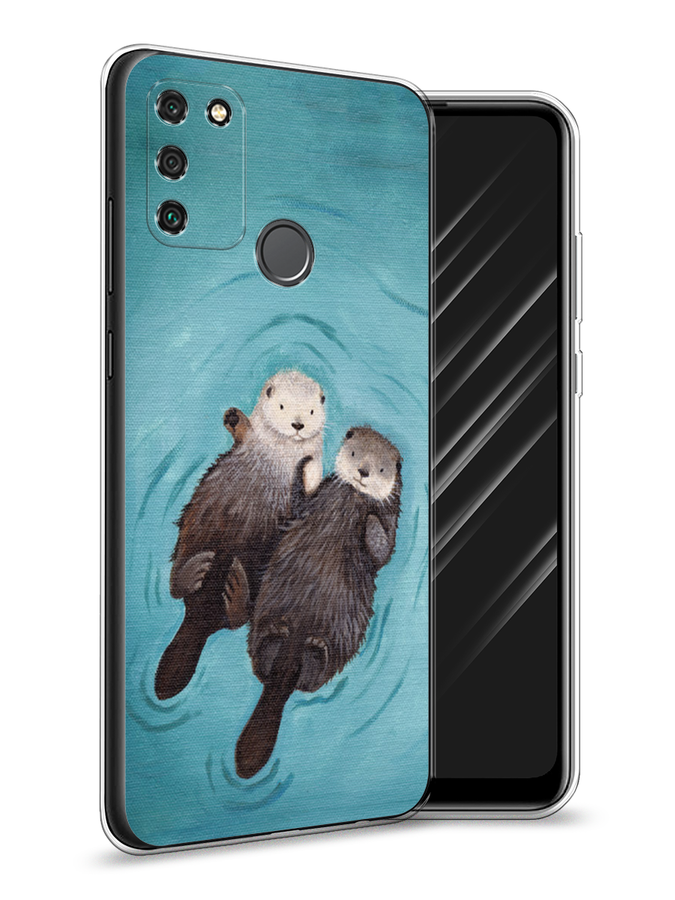 

Чехол Awog на Honor 9A "Парочка бобров", Голубой, 612350-10