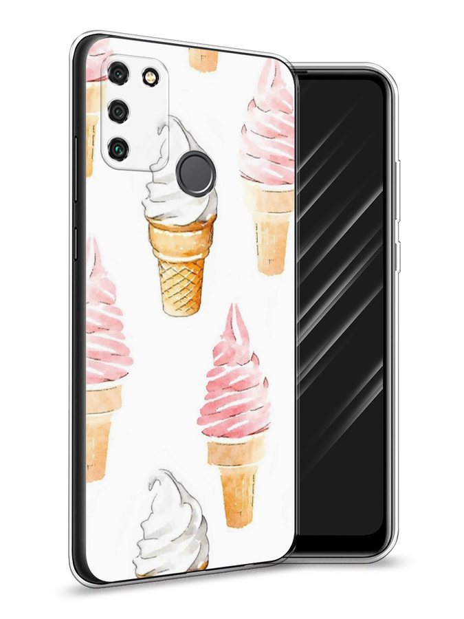 

Чехол Awog на Honor 9A "Нарисованное мороженое", Белый;розовый, 612350-10