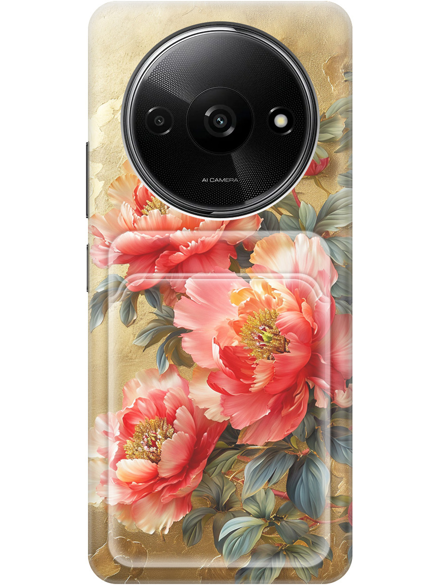 

Силиконовый чехол на Xiaomi Redmi A3, Poco C61 с принтом с карманом для карты 816947, Прозрачный;зеленый;золотистый;красный, 780484023