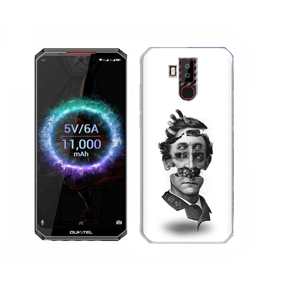 

Чехол MyPads Tocco для Oukitel K13 Pro страшное лицо абстракция, Прозрачный, Tocco