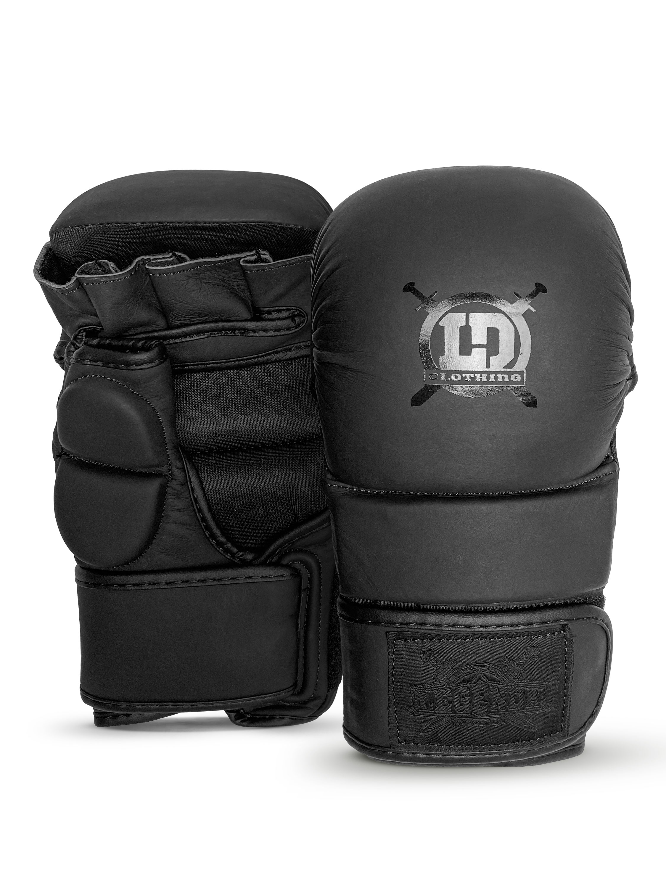 

Перчатки MMA для спаррингов Legenda Chrom черные L, Черный, 1087