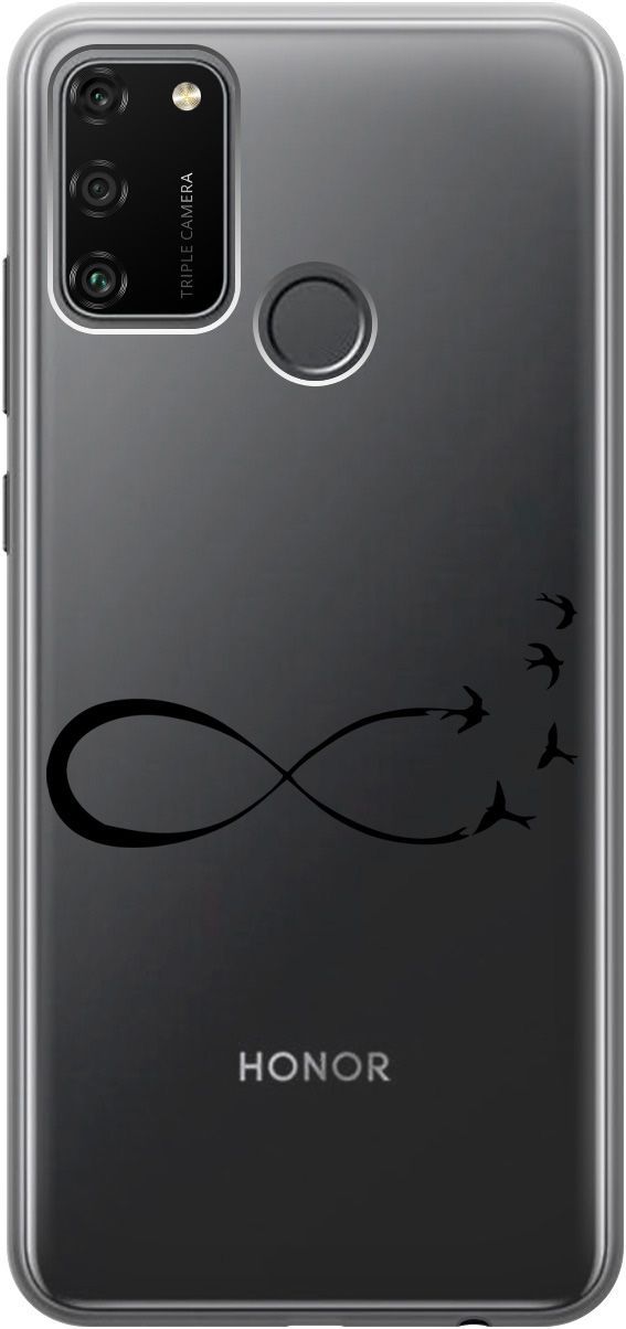 

Силиконовый чехол на Honor 9A с 3D принтом "Infinity" прозрачный, Прозрачный;черный, 5228