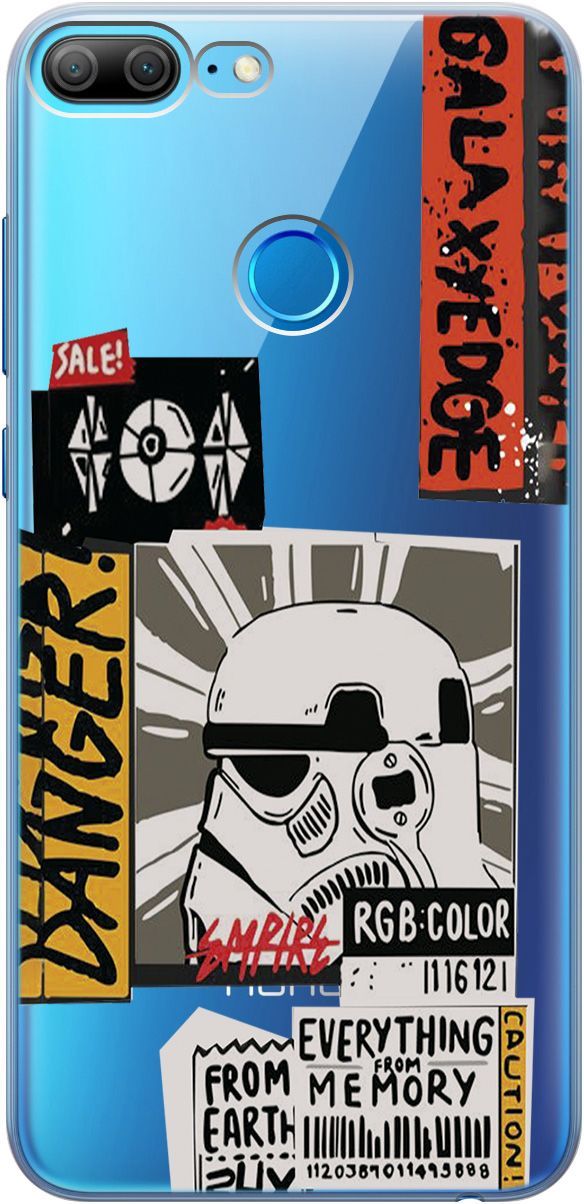

Чехол на Honor 9 Lite с принтом "Stormtrooper Stickers" прозрачный, Прозрачный;белый, 5226