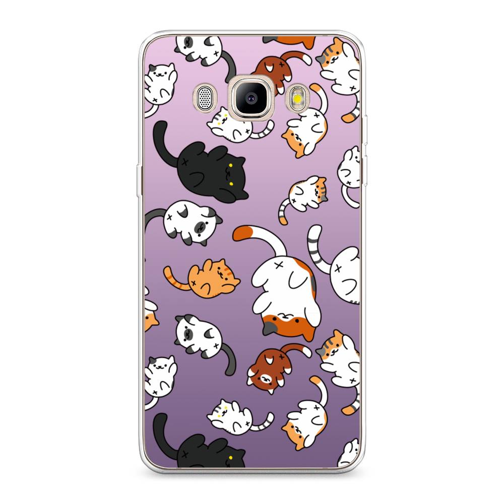 

Чехол Awog на Samsung Galaxy J5 2016 / Самсунг J5 2016 "Котопад", Фиолетовый;белый, 22750-7