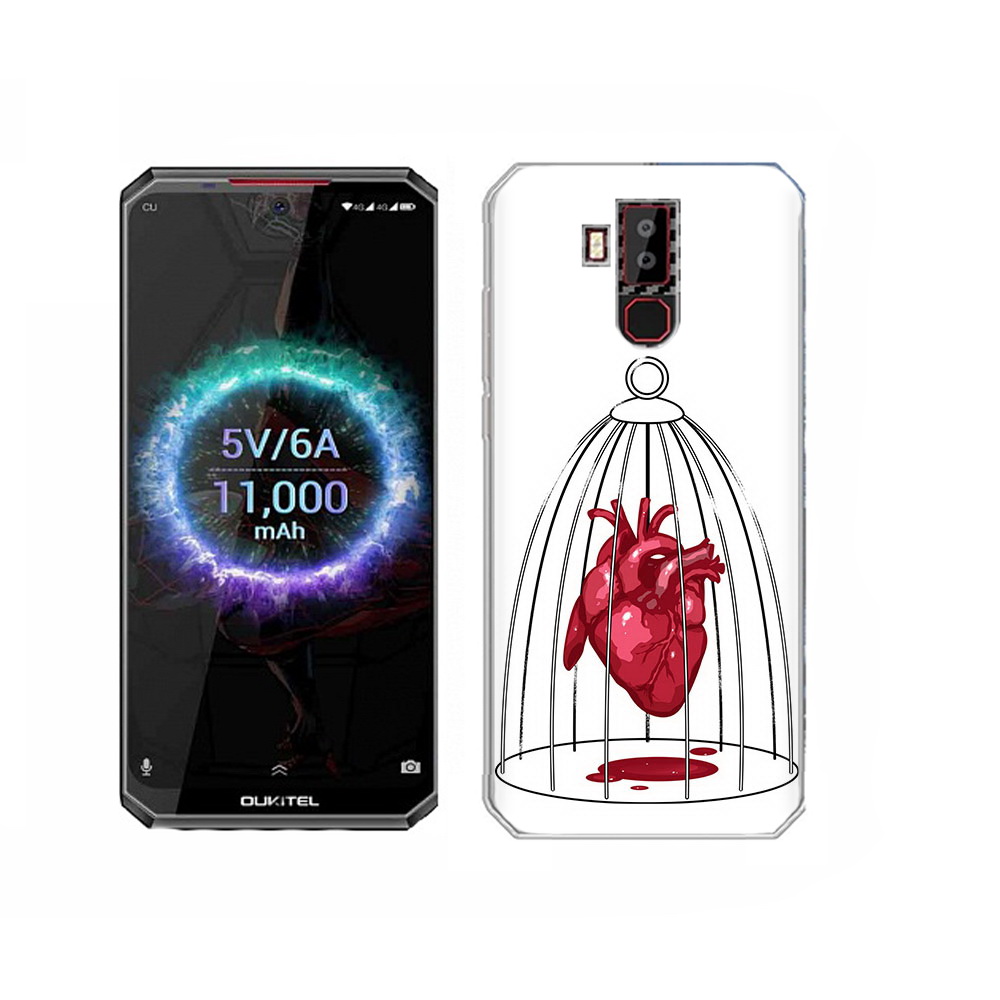 

Чехол MyPads Tocco для Oukitel K13 Pro сердце в клетке, Прозрачный, Tocco
