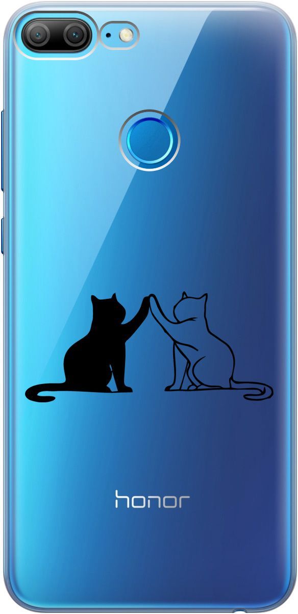 

Силиконовый чехол на Honor 9 Lite с 3D принтом "Cats" прозрачный, Прозрачный;черный, 5226