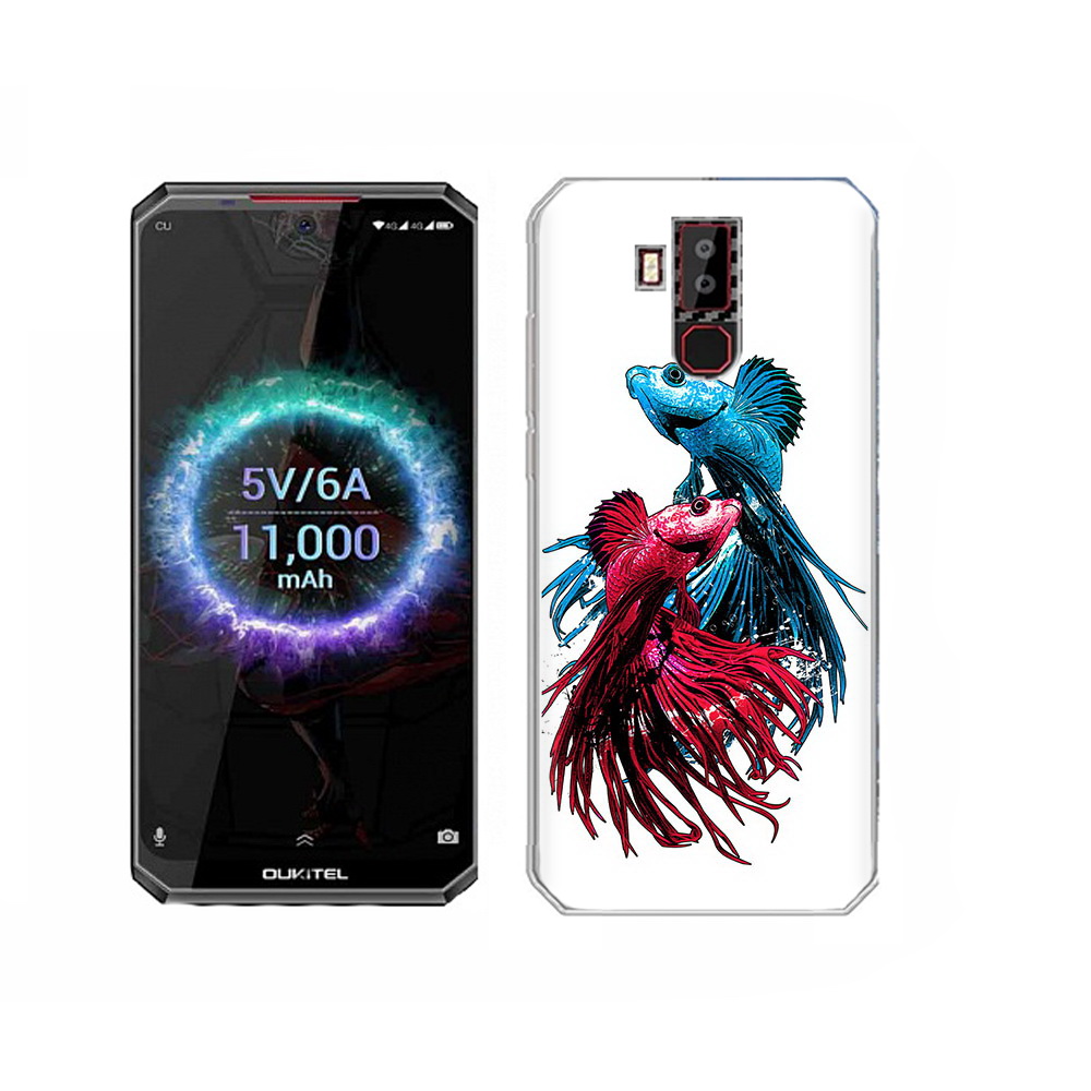

Чехол MyPads Tocco для Oukitel K13 Pro рыбы петушки, Прозрачный, Tocco