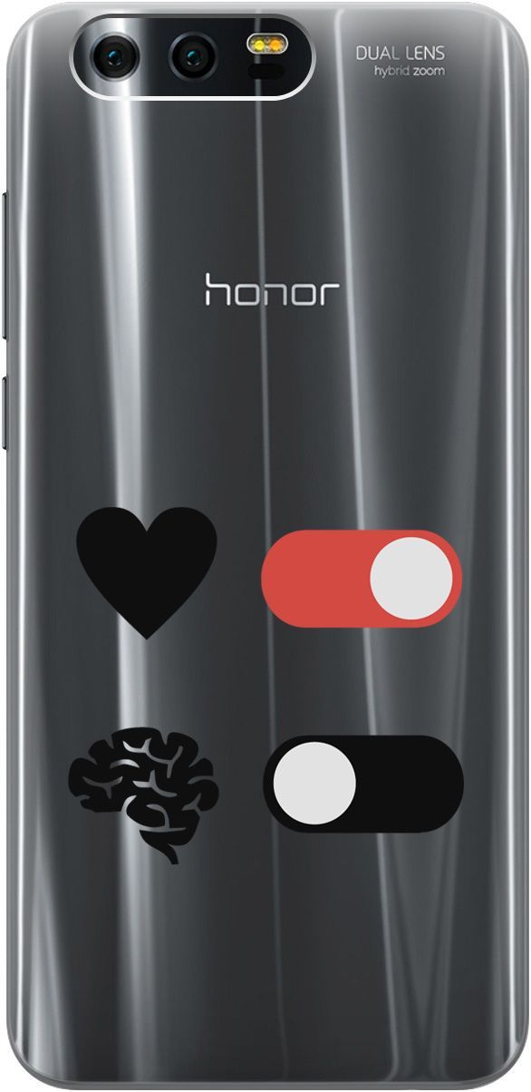 

Силиконовый чехол на Honor 9с 3D принтом "Brain Off" прозрачный, Прозрачный;белый, 5224