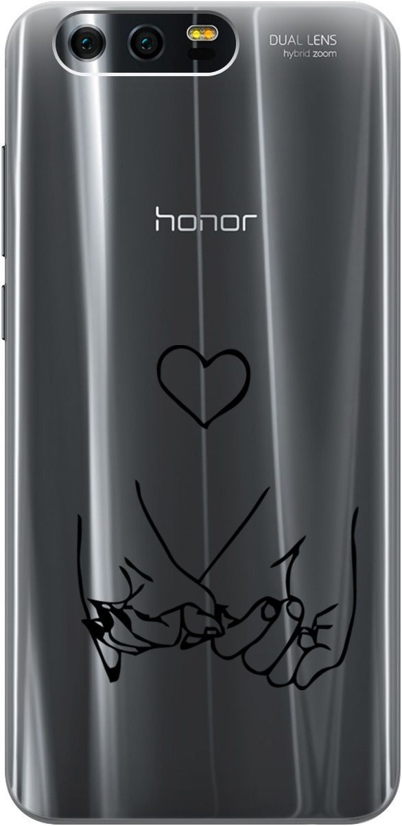 

Силиконовый чехол на Honor 9с 3D принтом "Lovers Hands" прозрачный, Прозрачный;черный, 5224