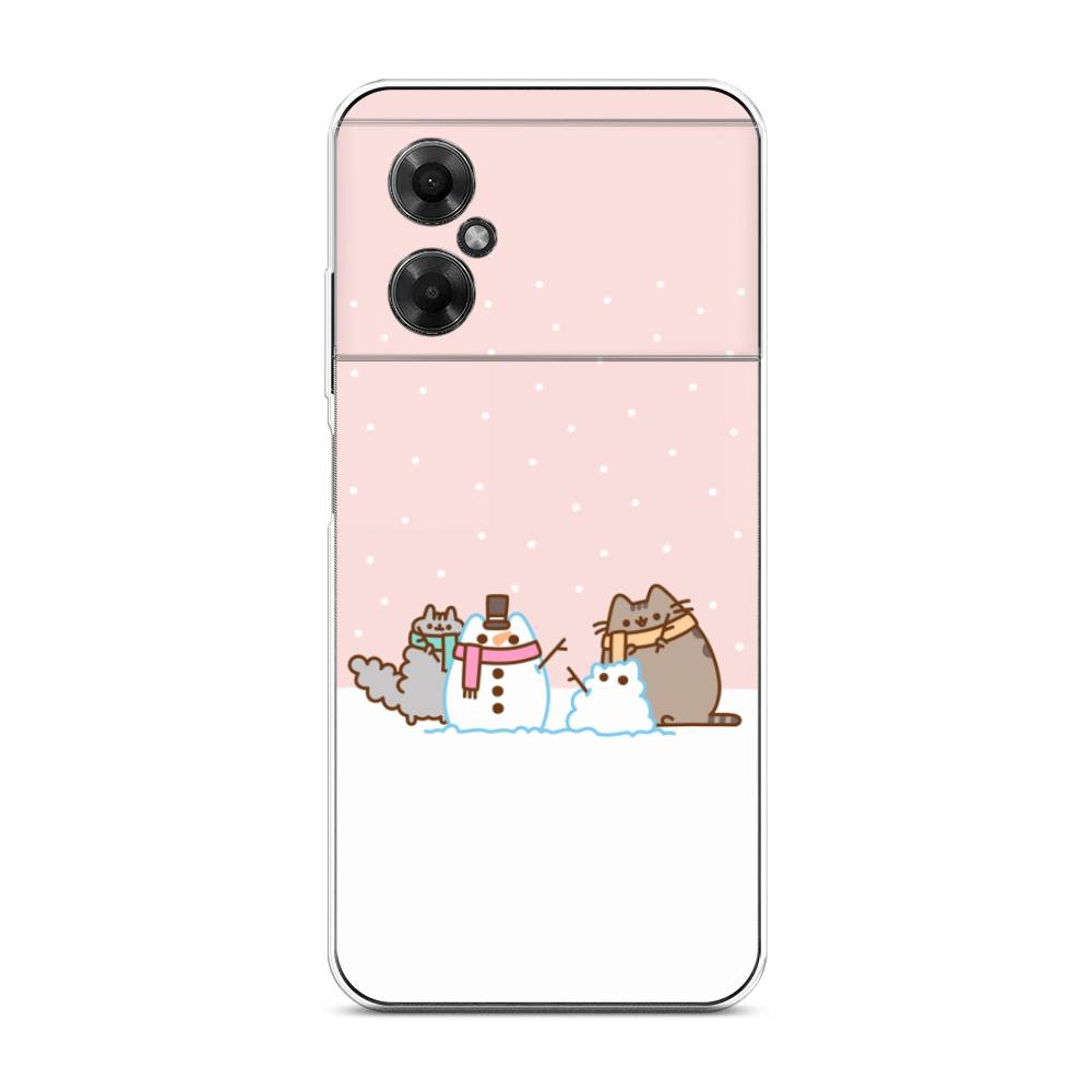 

Чехол на Xiaomi Poco M4 5G "Котики в снегу", Розовый;белый;серый, 316550-5