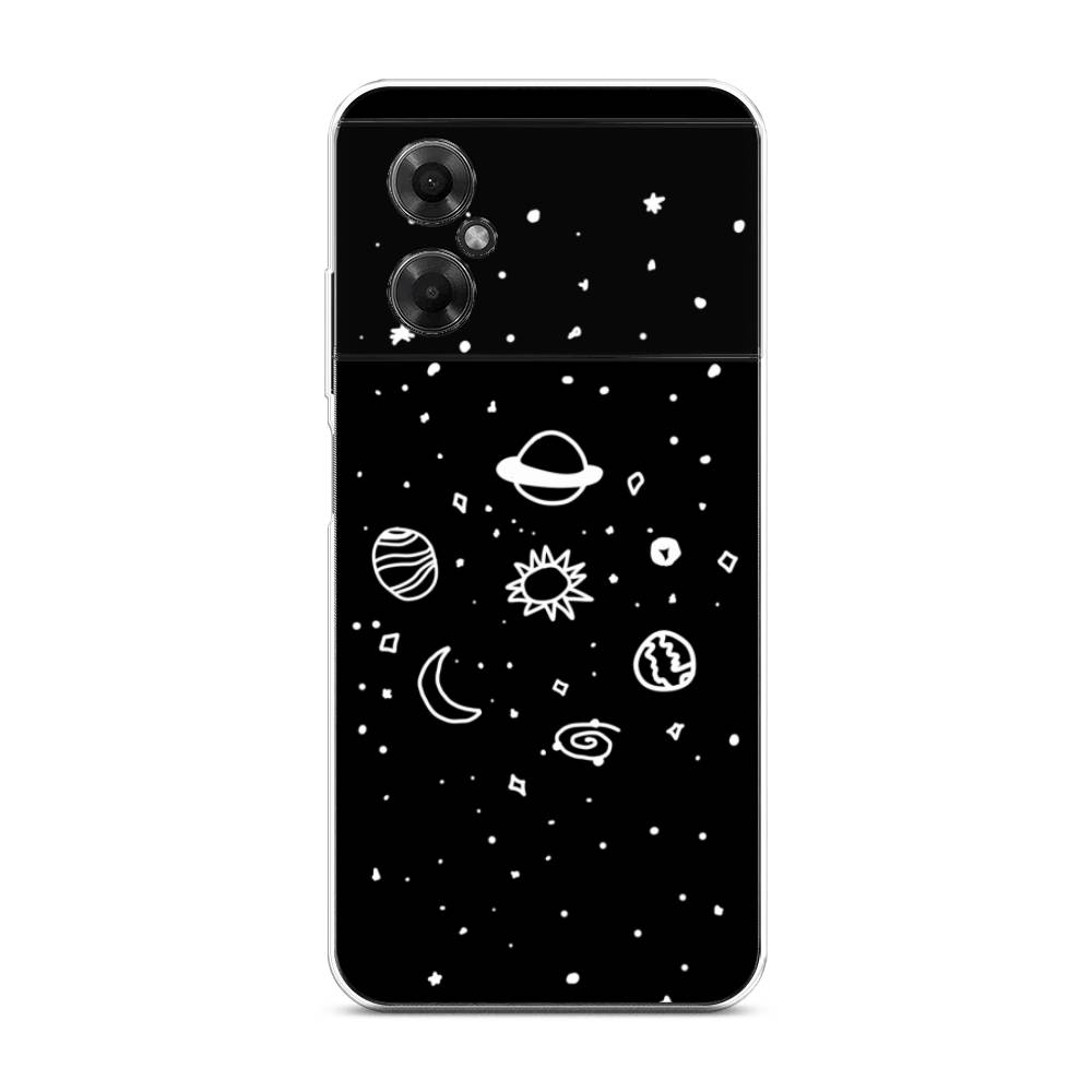 

Чехол на Xiaomi Poco M4 5G "Дудл солнечной системы", Бежевый;серый, 316550-2