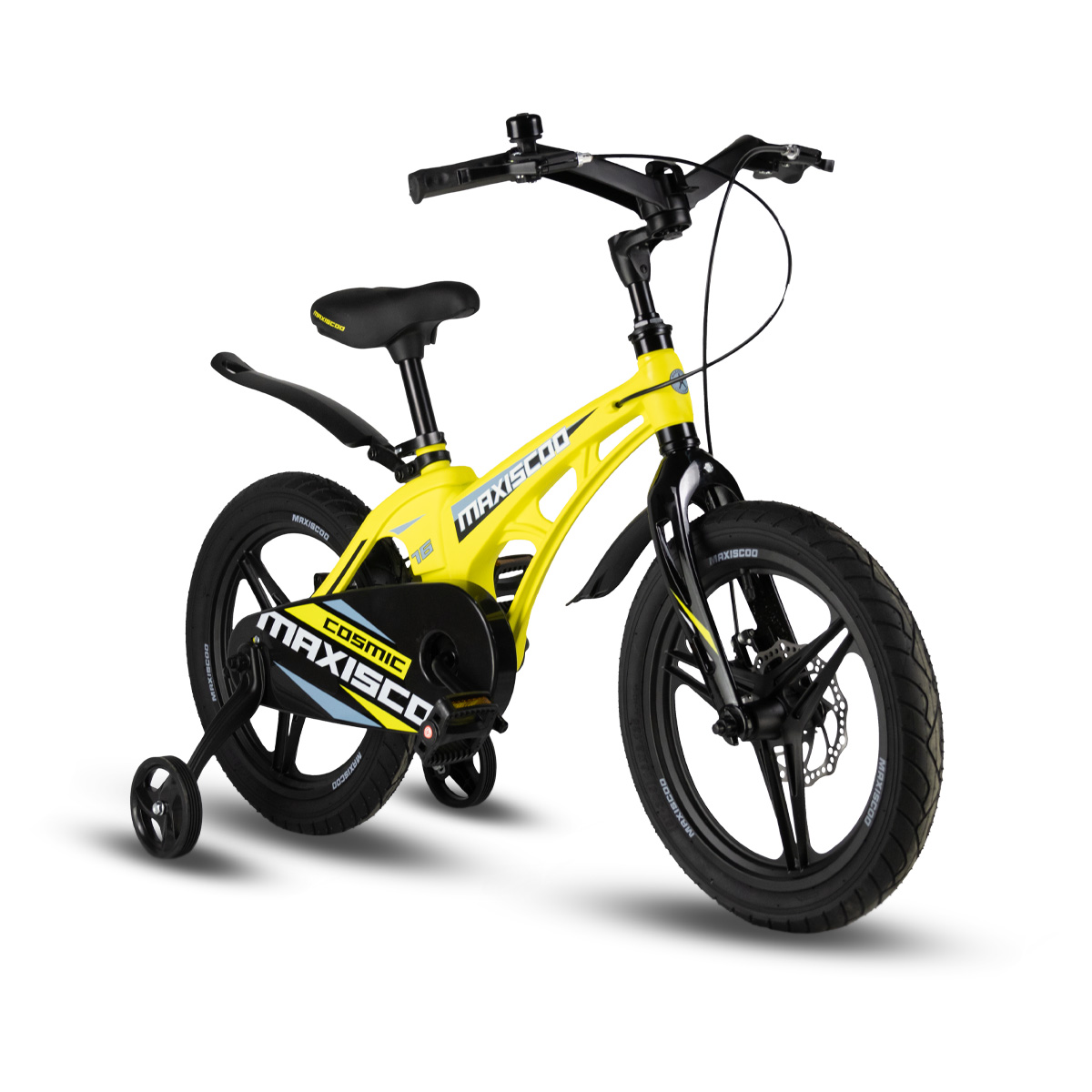 Детский велосипед MAXISCOO Cosmic 16 Делюкс 2024 желтый матовый