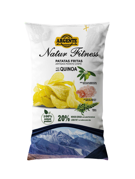 Чипсы картофельные Argente Natur Fitness с розовой гималайской солью и киноа 150 г