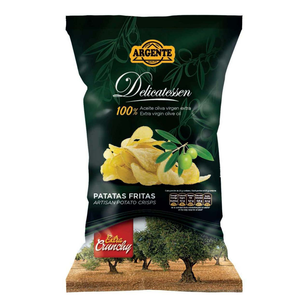 Чипсы картофельные Argente Delicatesse с оливковым маслом 160 г