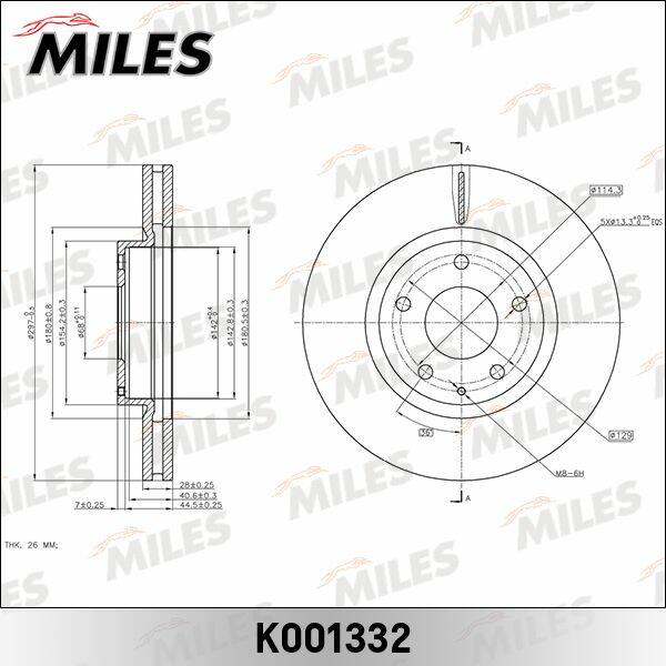 

Диск Тормозной Miles K001332 Mazda 6/Cx5 Пер Miles арт. K001332