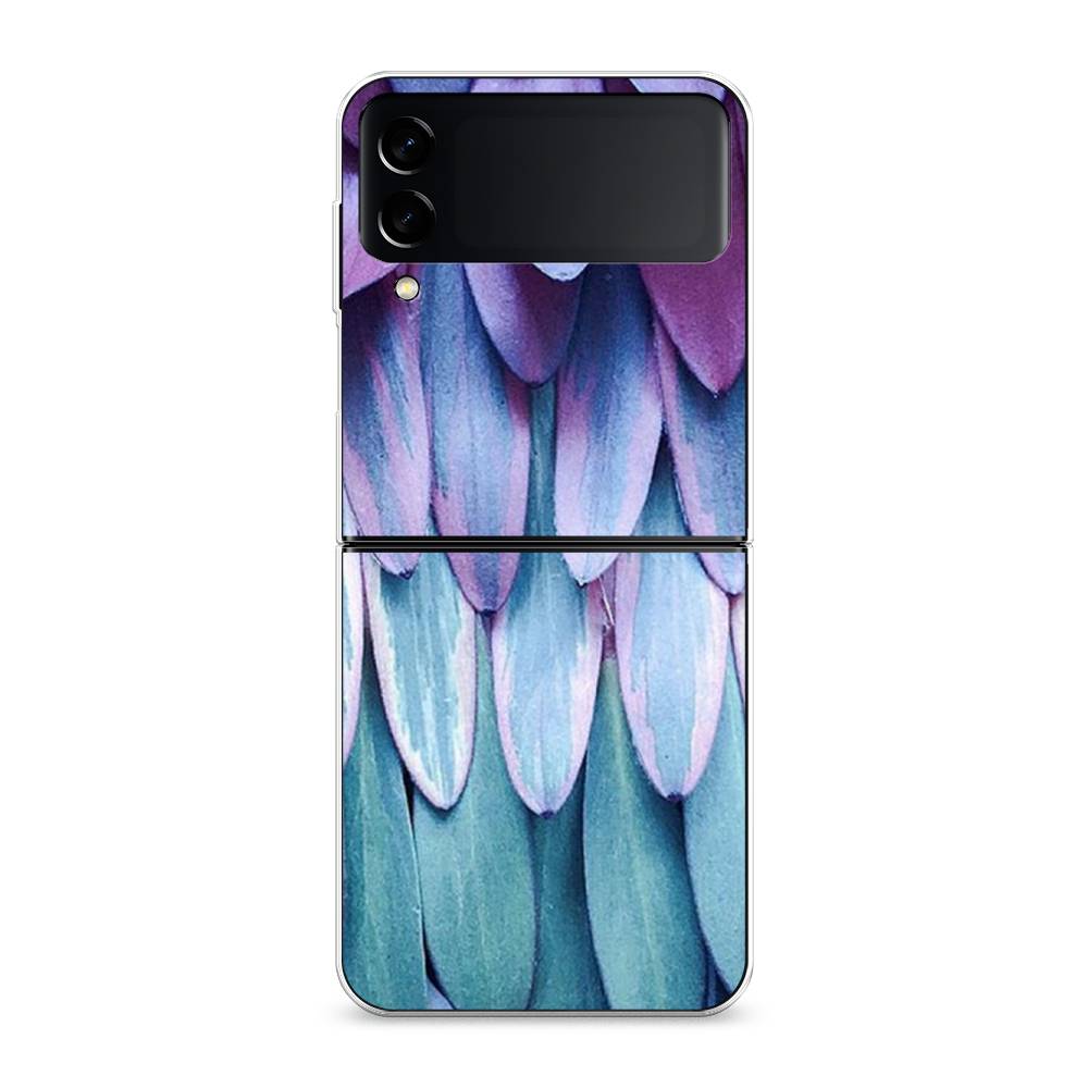 

Чехол на Samsung Galaxy Z Flip 3 "Синее перо", Фиолетовый;голубой, 2103750-3