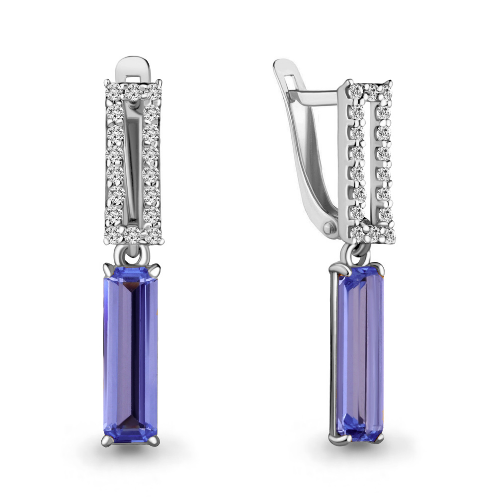 

Серьги из серебра с фианитом Aquamarine Aquamarine 47390603А_925_р, 47390603А_925_р