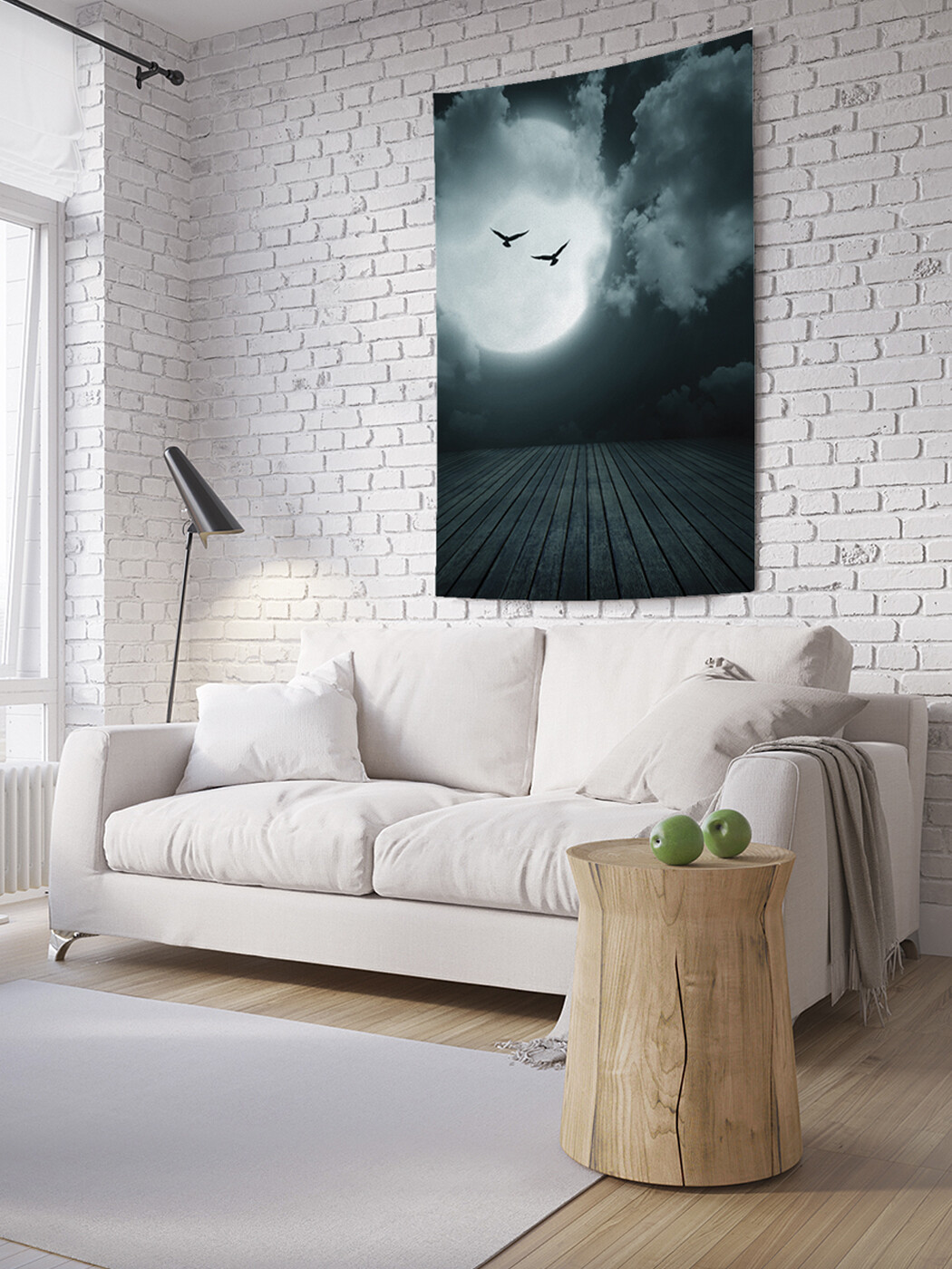 

Вертикальное фотопанно JoyArty Птицы спешат на луну, из ткани, 100х150 см