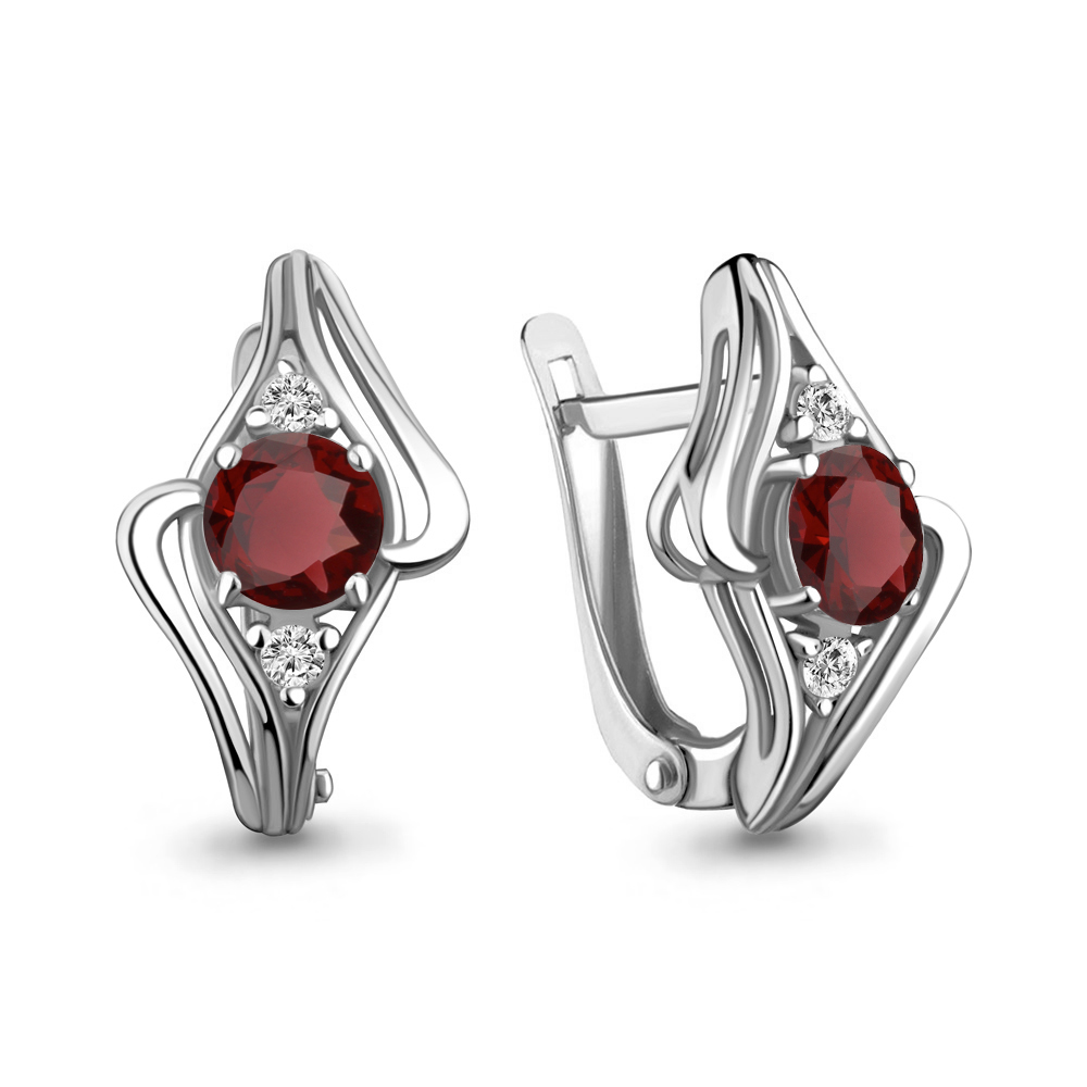 

Серьги из серебра с гранатом Aquamarine Aquamarine 4737603А_925_р, 4737603А_925_р