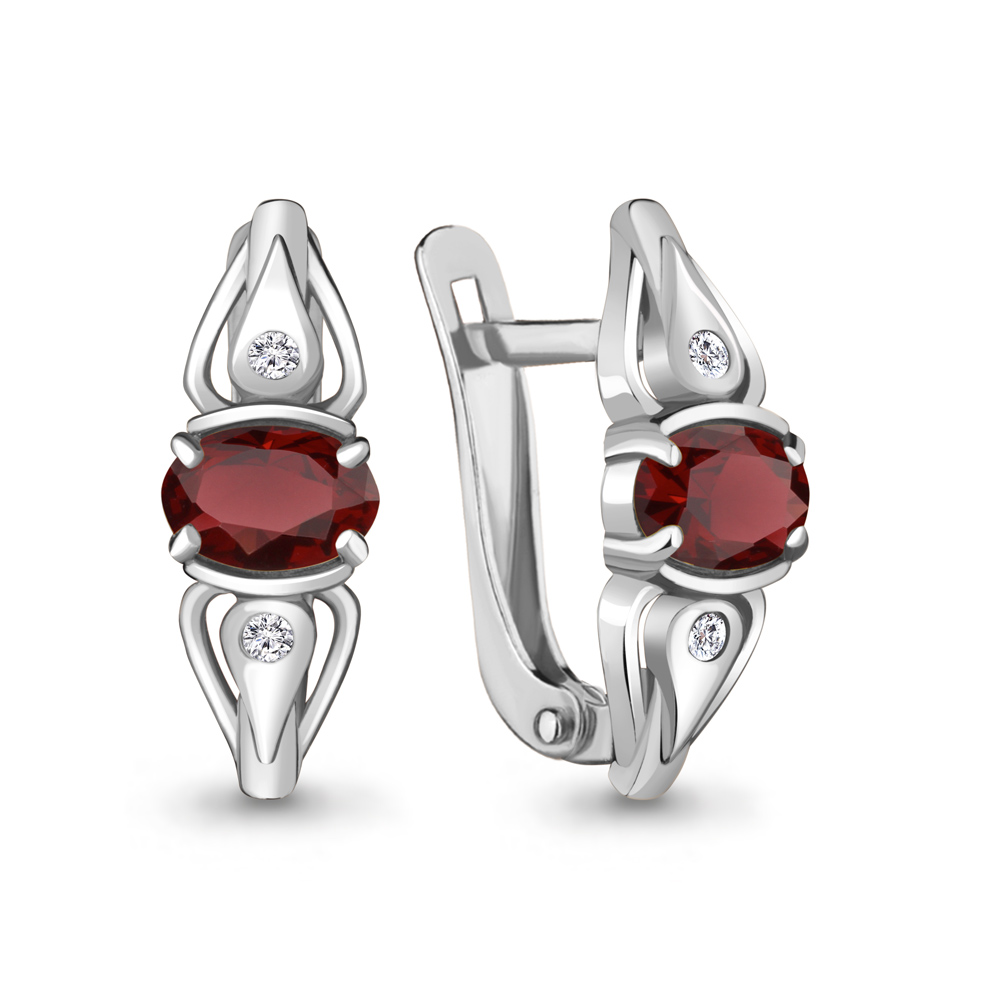 

Серьги из серебра с гранатом Aquamarine Aquamarine 4737103А_925_р, 4737103А_925_р