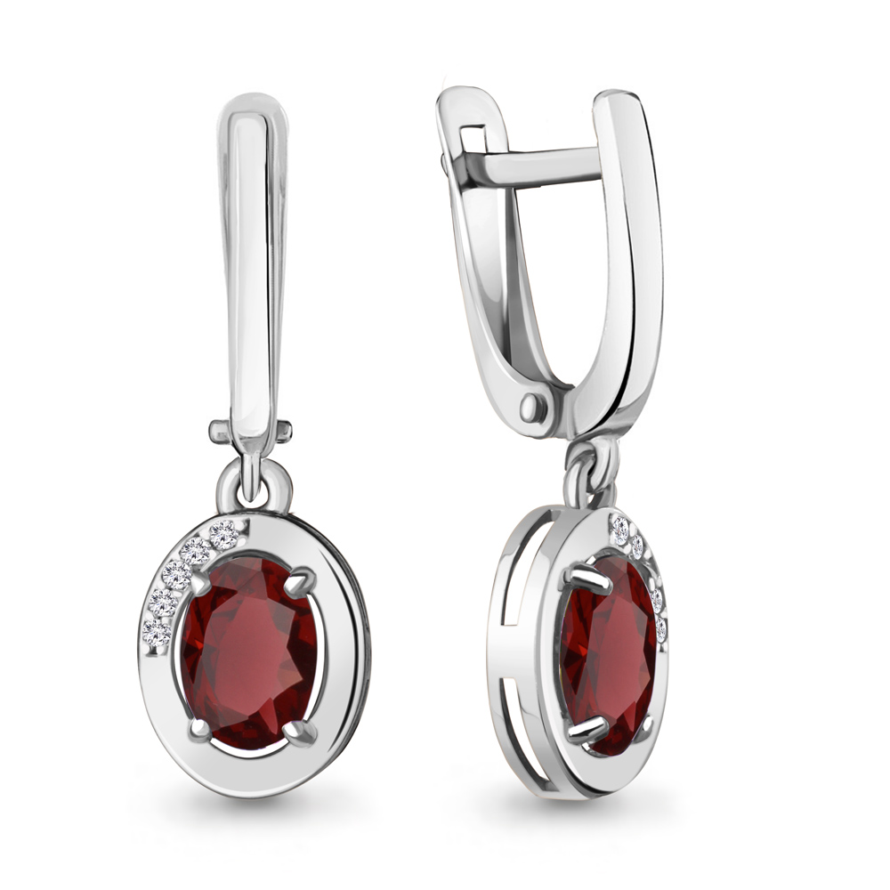 

Серьги из серебра с гранатом Aquamarine Aquamarine 4736803А_925_р, 4736803А_925_р